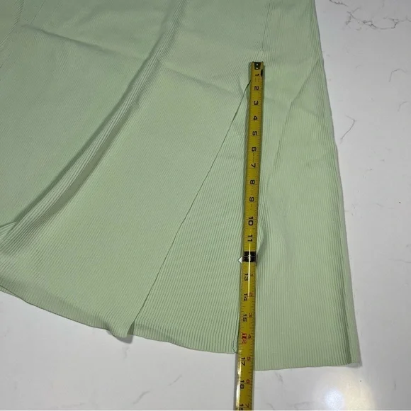 Maje Pastel Green Ribbed Knit Tie Back Midi Dress 38 - Picture 14 of 15